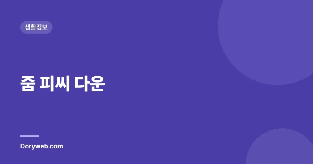 줌 피씨 다운