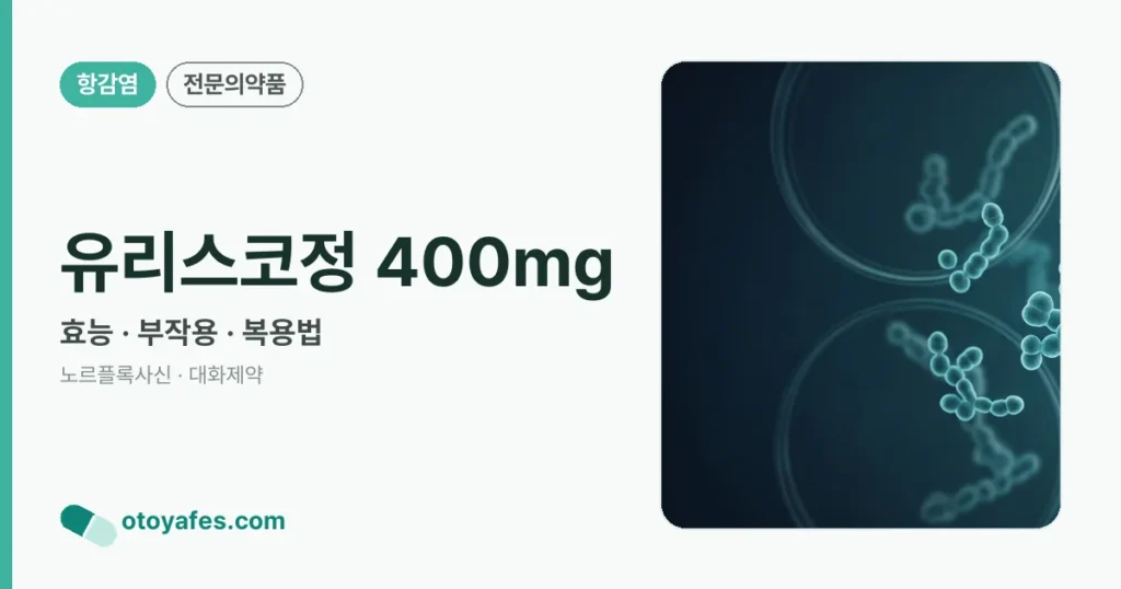 유리스코정400밀리그람 효능과 부작용, 사용법