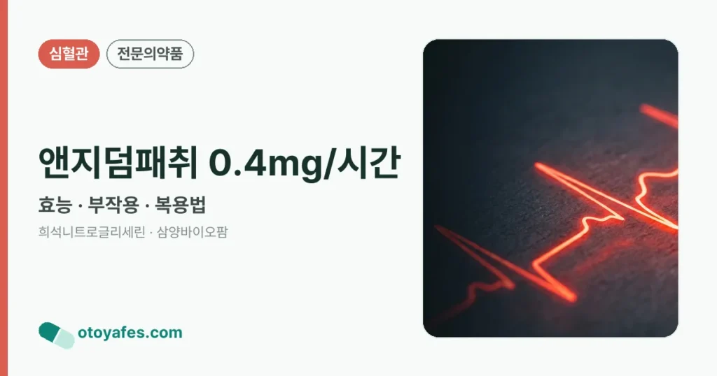 앤지덤패취0.4밀리그람/시간 효능과 사용법, 부작용
