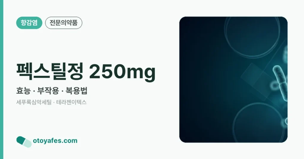 펙스틸정250밀리그람 효능과 부작용, 사용법