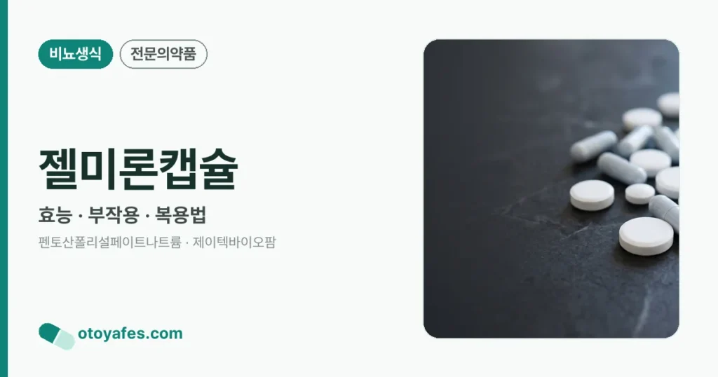 젤미론캡슐 효능과 부작용, 복용법