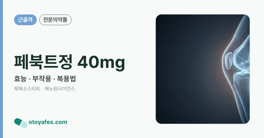 페북트정40밀리그램 효능과 부작용, 사용법